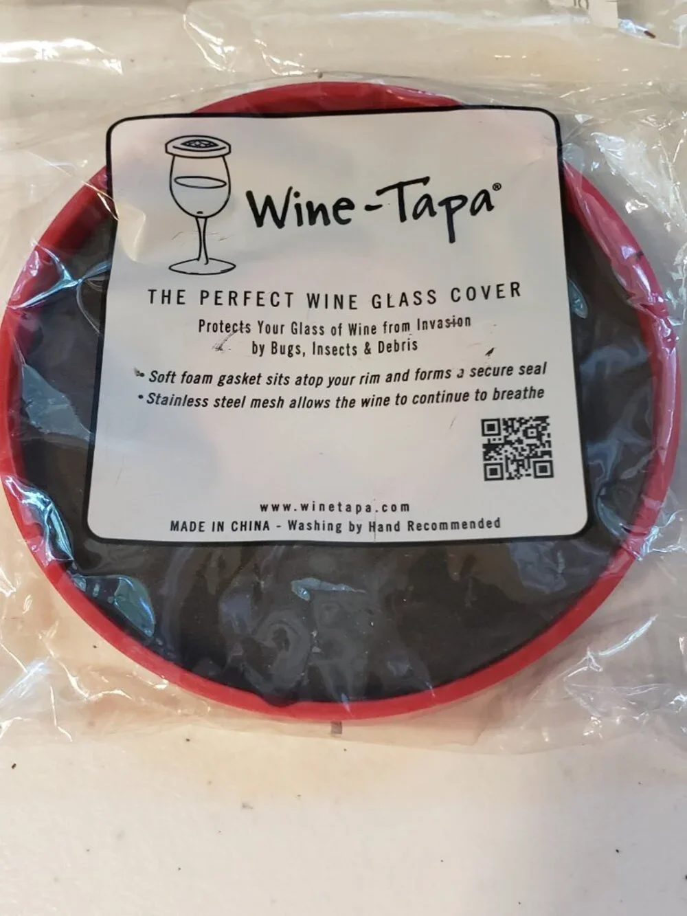 🍷 Wine-Tapa Wine Glass Covers — Red & Navy — NEW